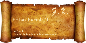 Frics Kornél névjegykártya