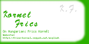 kornel frics business card